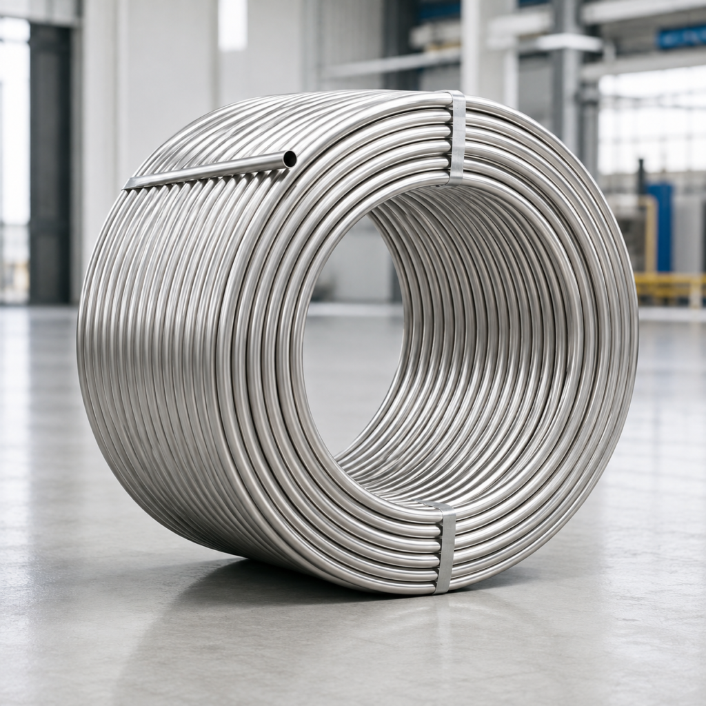 Coiled Tubing -- continuous tubing for control line and chemical injection